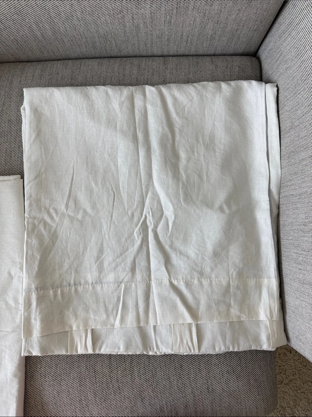 Quince European Linen Room Darkening Curtain in Cream